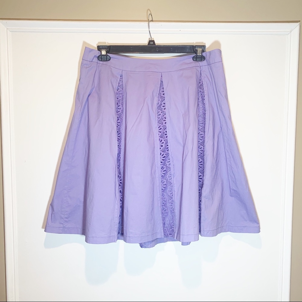Ashley Stewart Women’s Purple A-Line Pleated Skirt